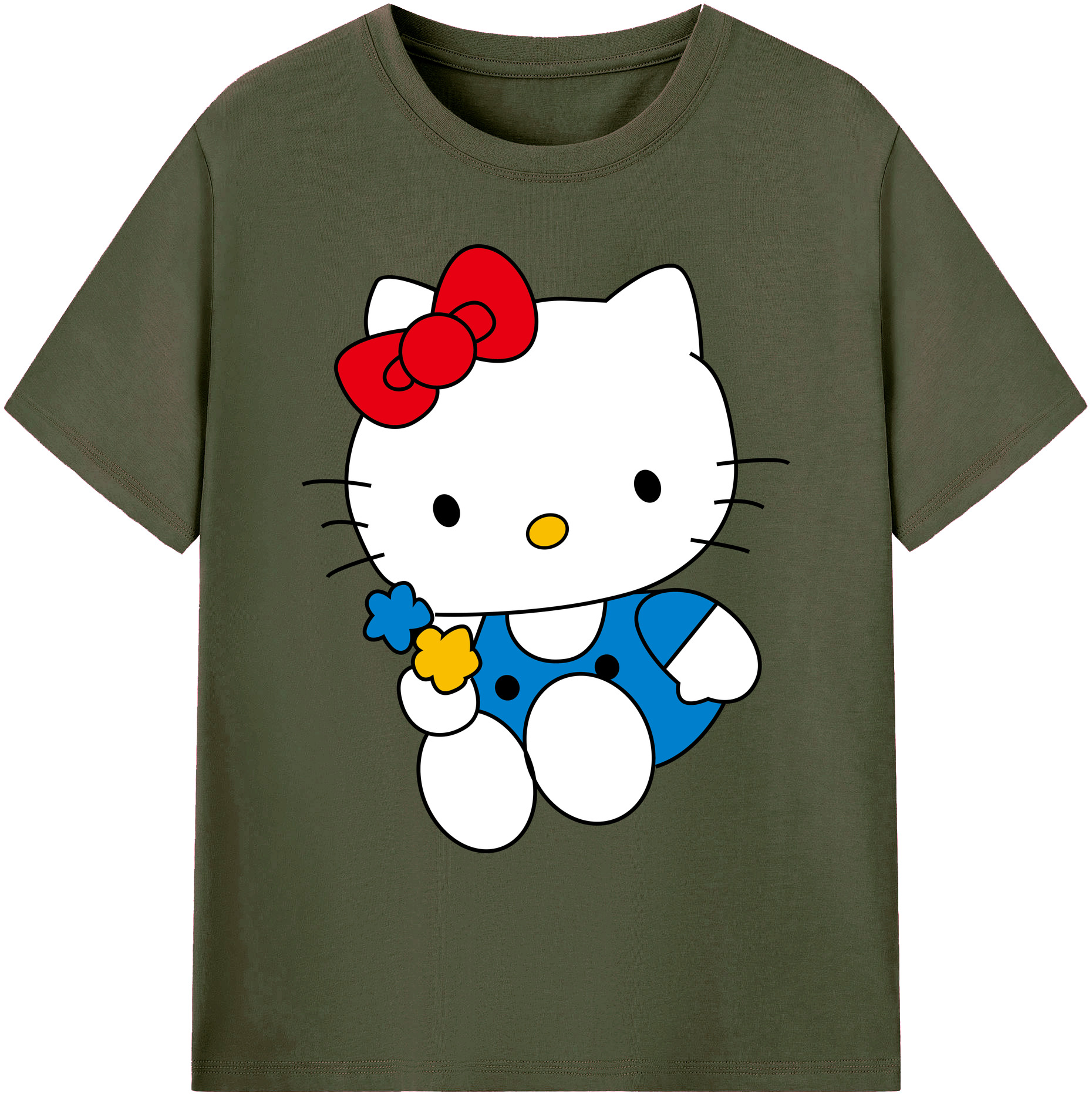 （画像用） Hello Kitty ハローキティ 綿100％ メンズ半袖Tシャツ｜肌触りやわらか＆通気性